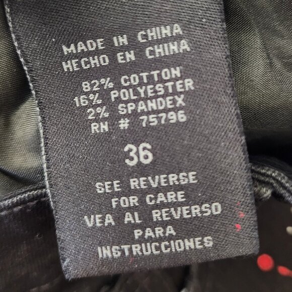 Waimea Men's Distressed Black Red Patch Paint Splatter Jeans Shorts Size 36 NWT - Picture 10 of 11